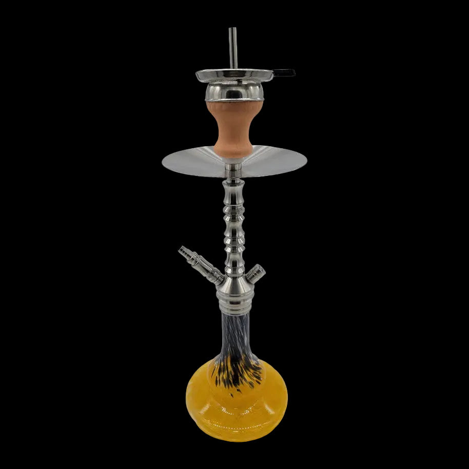 zahrah black yellow hookah stainless