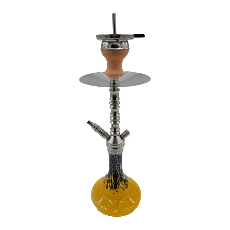 Zahrah Stainless Black/Yellow Hookah